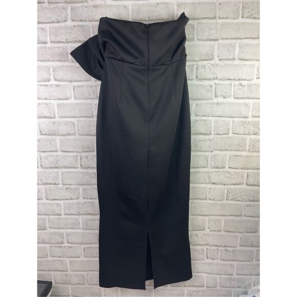 Miss Ord Black Strapless Maxi Gown with Oversized Bow – Size M - Picture 8 of 9